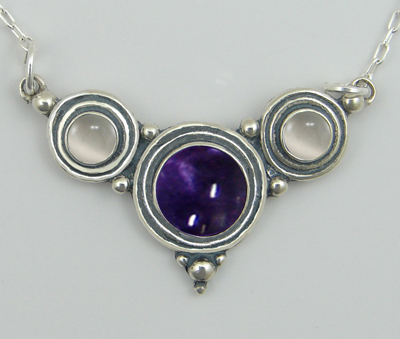 Sterling Silver Gemstone Necklace With Iolite